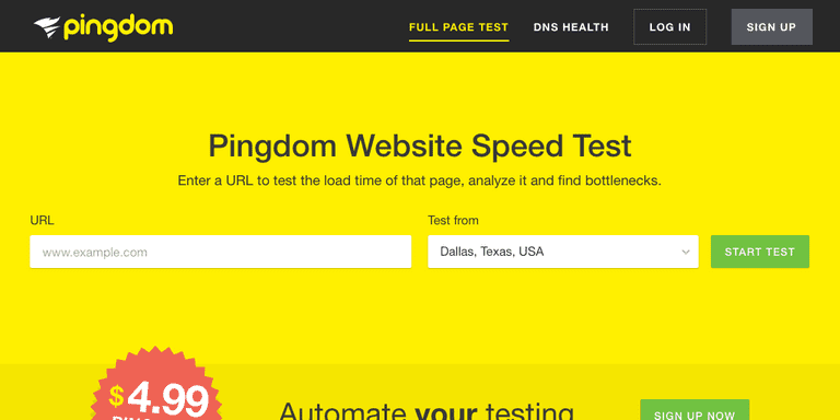 Pingdom Website Speed Test